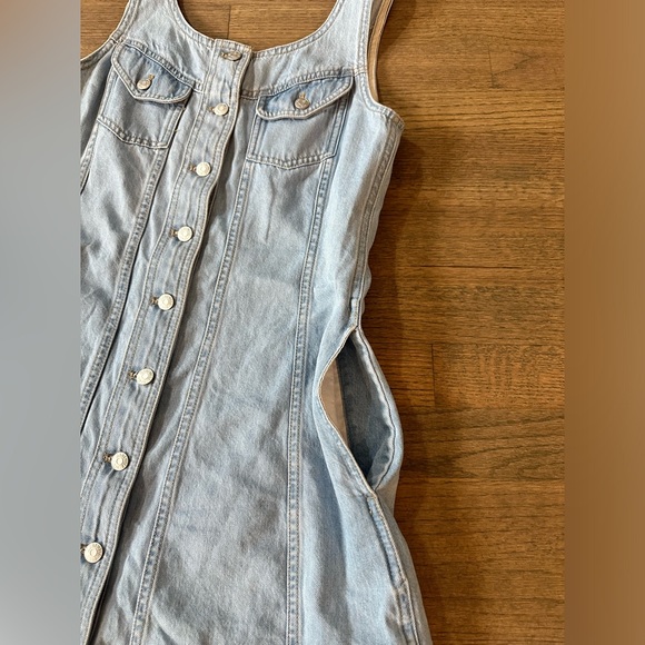Madewell Denim Sleeveless Seamed Mini Dress-Light Wash-Size 4 - Picture 7 of 13